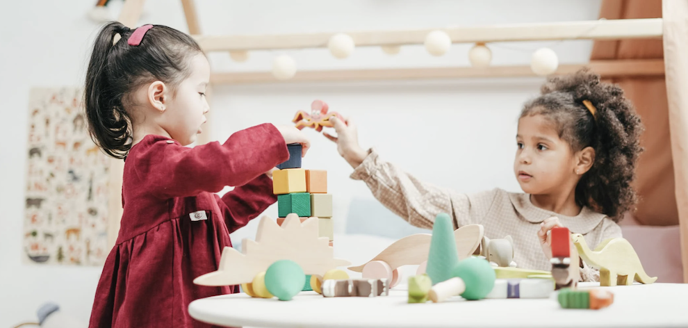 Children playing blocks