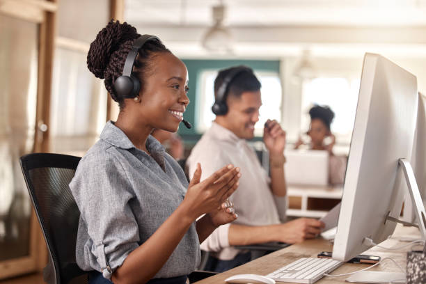 Call Center Staff Answering Phones 