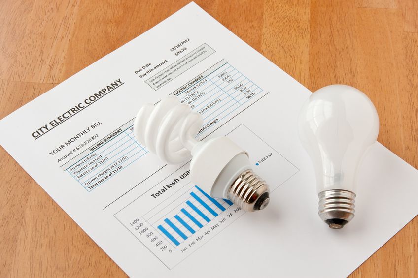 utility bill with lightbulb