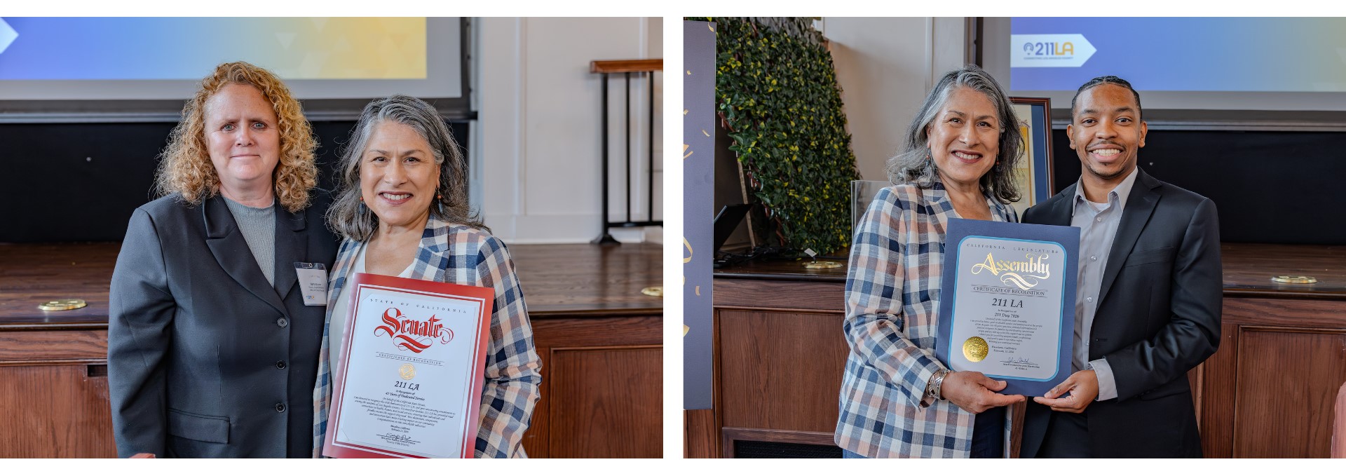 Certificates being given to Maribel Marin on 211 Day