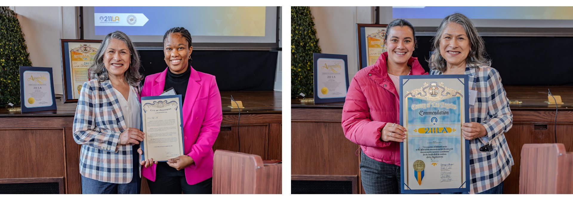 Certificates being given to Maribel Marin on 211 Day