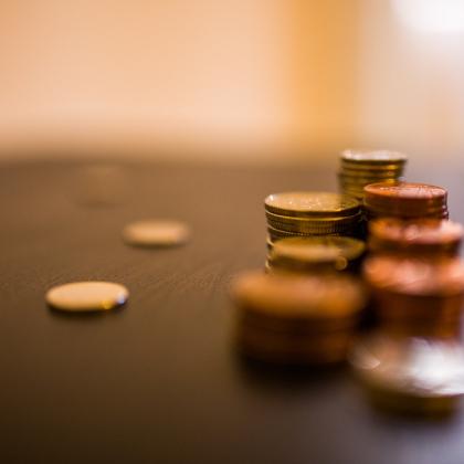 stack of coins on a table