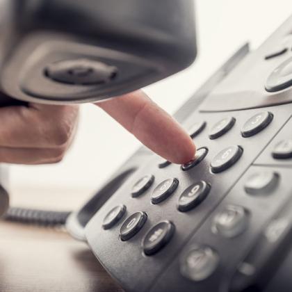 dialing number on a modern telephone