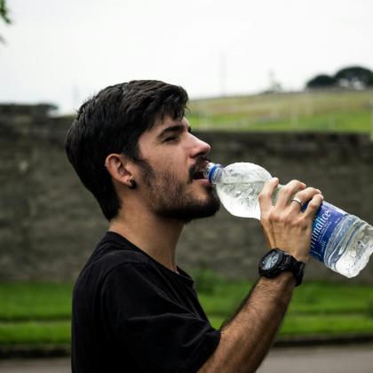 Man drinking water 