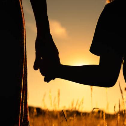 Mother and Child Holding Hands