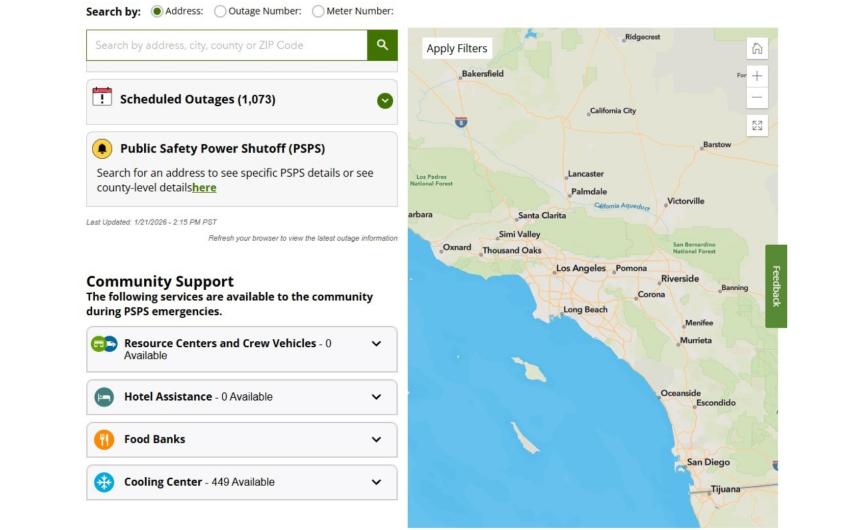 Southern California Edison Outage Map