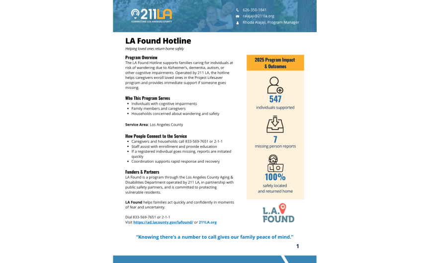 LA Found - One Pager