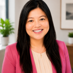Becky Cheng Smiling wearing a pink blazer