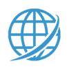 Online services Connected globe blue icon