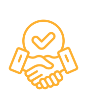 Handshake with a check mark icon