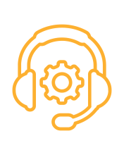 Headset with gear icon